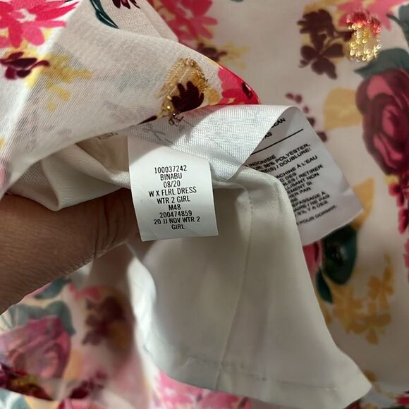 JANIE AND JACK Cream And Sugar Floral Floral Chiffon Dress, Magenta, Size 4 - Picture 10 of 11